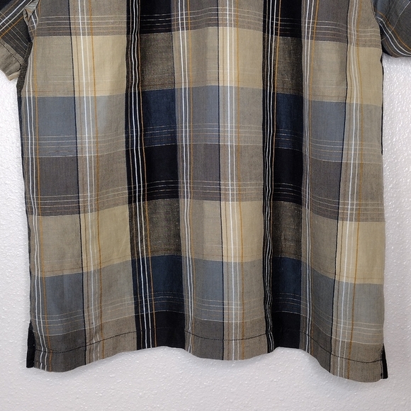 Tommy Bahama Plaid Linen Silk Casual Button Down Shirt - Picture 6 of 16